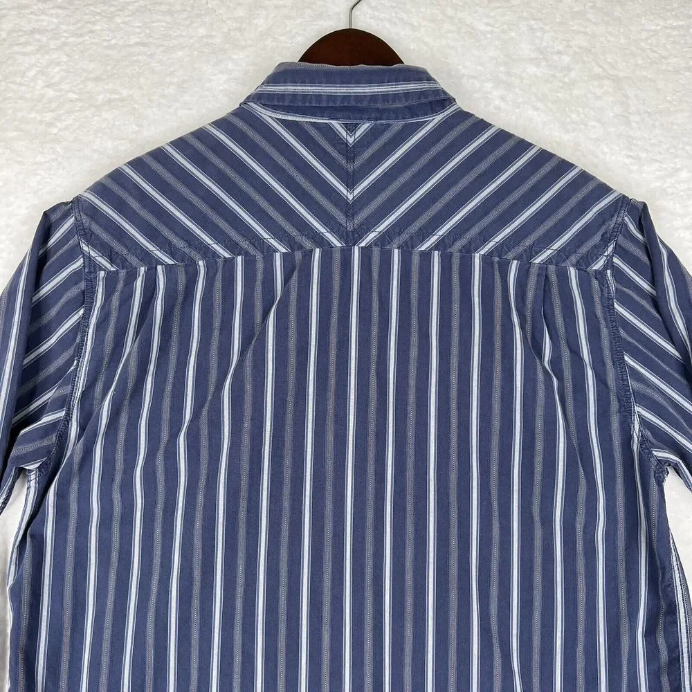 The North Face Shirt Mens XL Blue Striped Button Up Long Sleeve Outdoor Cotton‎